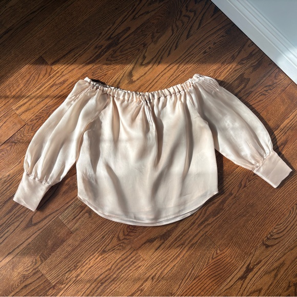 J. Crew Collection Off-Shoulder Blouse in Cream - Picture 2 of 5